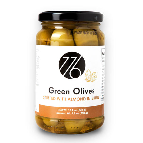 Green Olives Stuffed With Almond In Brine