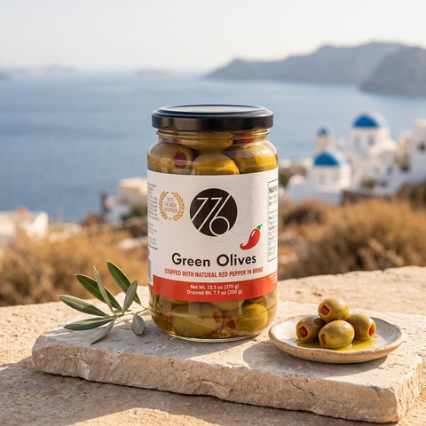 Green Olives Stuffed With Natural Red Pepper
